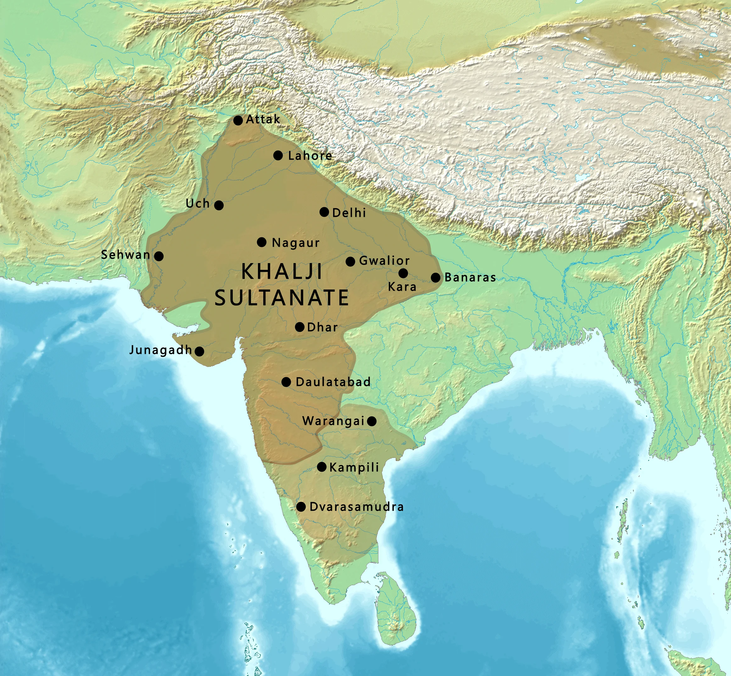 Khalji Sultanate boundaries Khalji Sultanate boundaries