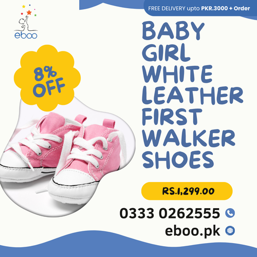 Baby Girl White Leather First Walker Shoes.png