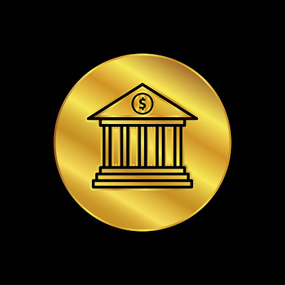 ikon bank dalam warna emas ilustrasi vektor logo bank untuk desain grafis dan web.jpg