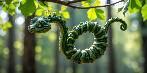 Ultra realistic portrait of a whimsical creature called the Silly Spinach Serpent The serpent is lon.jpg