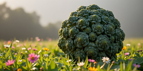Ultra realistic photograph of a massive green creature called the Big Beautiful Broccoli Beast BBBB .jpg