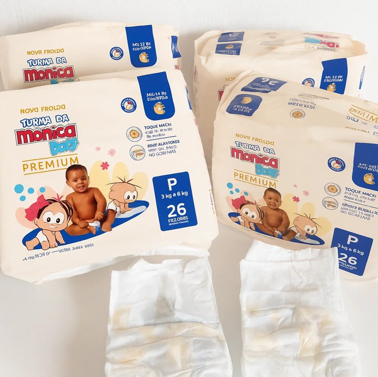 Turma da Mônica Baby Premium Jumbo P 26 Unidades