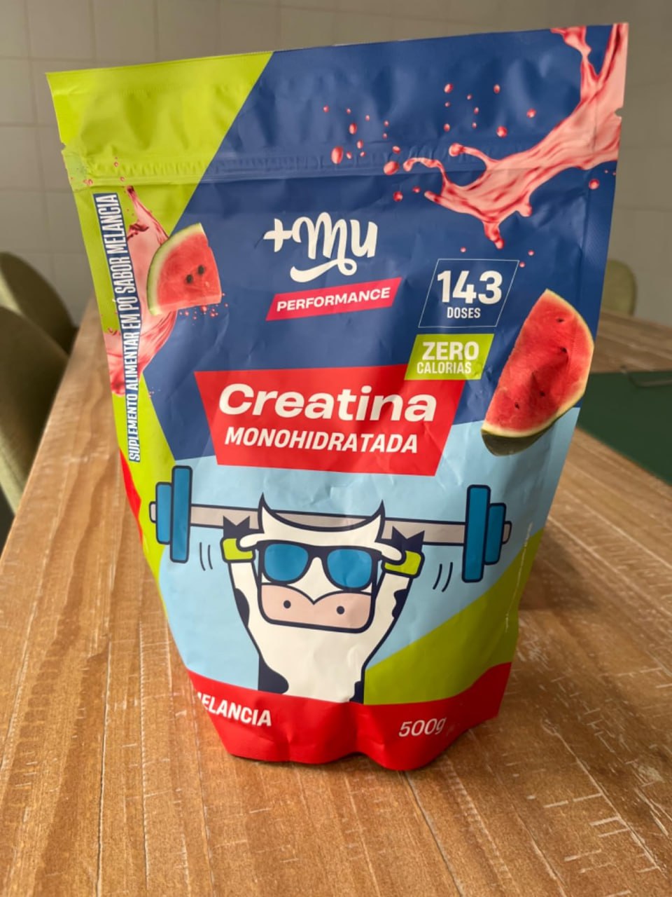 +Mu Creatina Monohidratada 100% pura Sabor Melancia – 500g