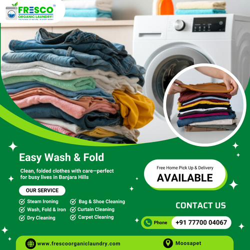 Our wash and fold service in Banjara Hills is perfect for working professionals.