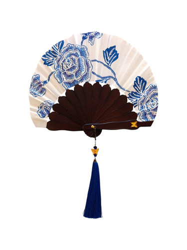 Bundar Batik 23cm Putih Bunga Mawar Biru.jpg