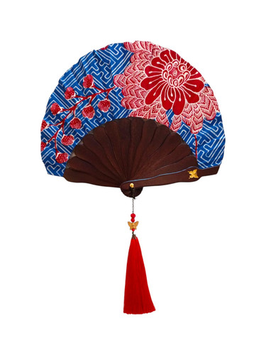 Bundar Batik 23cm Biru Tua Bunga Putih.jpg