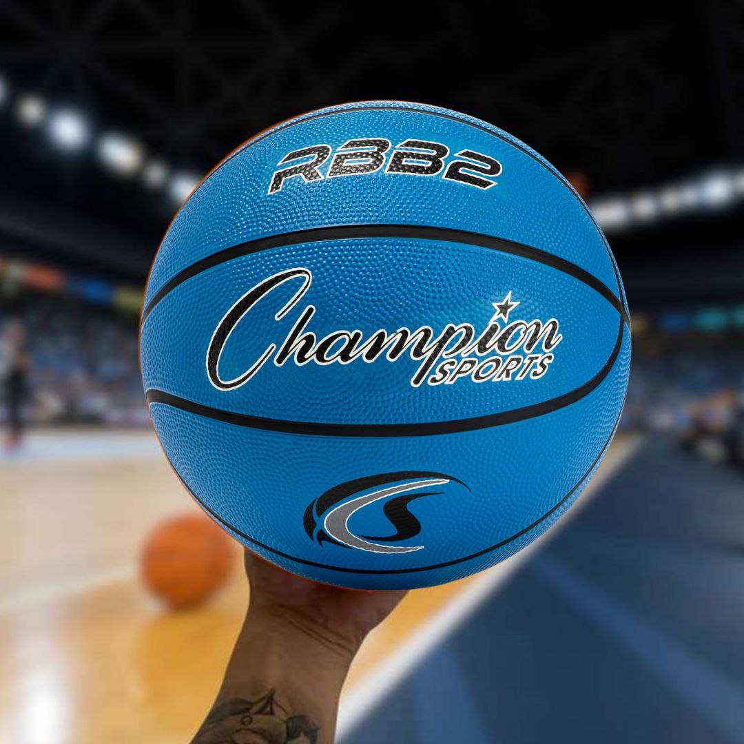 Champion Sports Bola de basquete de nylon com capa de borracha resistente oficial Champion Sports Bola de basquete de nylon com capa de borracha resistente oficial
