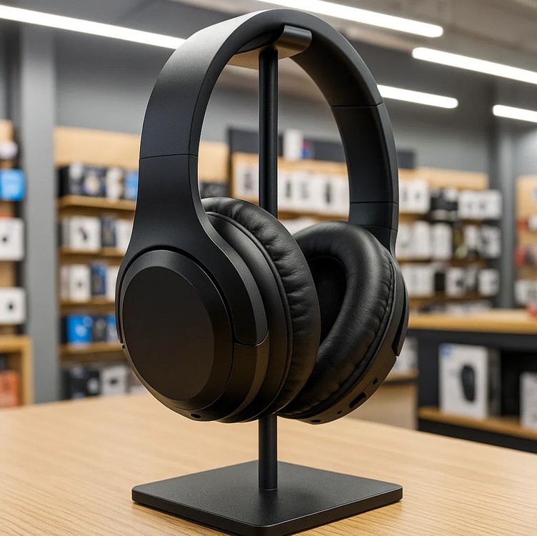 Fone De Ouvido Bluetooth 5.3 Headphone Sem Fio Fone Corrida Academia Com Cancelamento de Ruído On-ear Dobrável Qualidade PREMIUM (Preto)