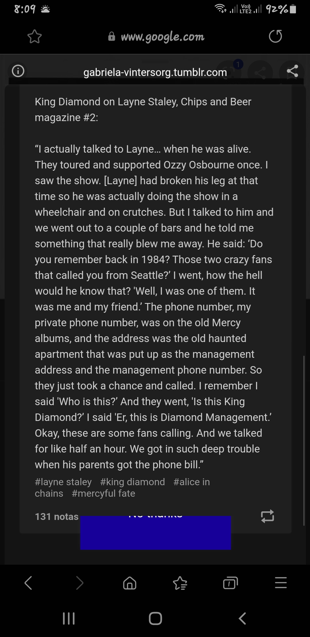 Layne Staley and King Diamon story : r/AliceInChains