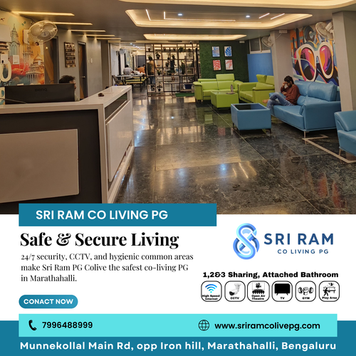 At Sri Ram PG Colive Marathahalli safety is a priority.