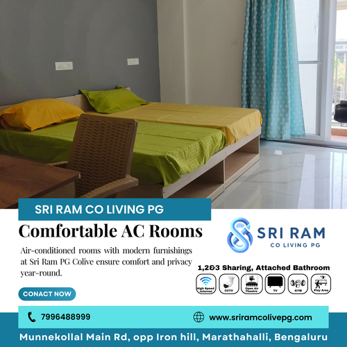 Enjoy fully-equipped AC rooms at Sri Ram PG Colive.png