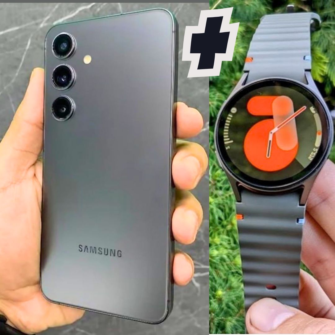 Smartphone Samsung Galaxy S24 256GB Preto – 5G + Smartwatch Watch7 40mm Verde