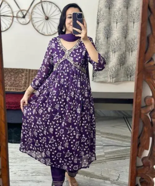 peershah women purple aliya cut kurta pant set with dupatta l product images rvtwgai5lv 0 2023101213.webp
