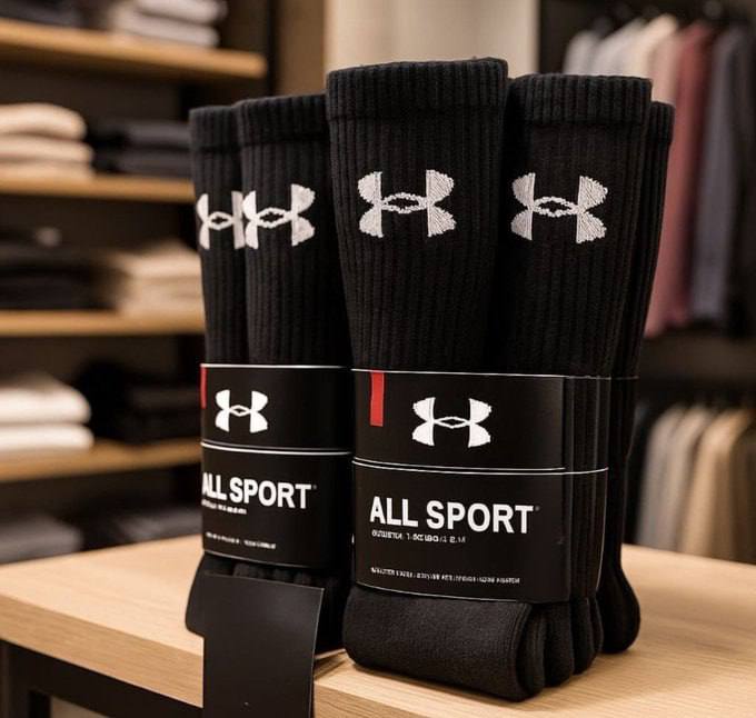 Meia Under Armour Core Cotton Cano Alto Kit Com 3