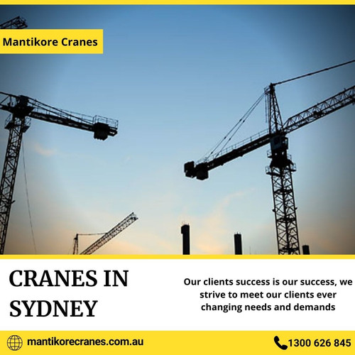 Mantikore Cranes is the supplier of cranes in Sydney. We provide safe and reliable cranes of all types for sale and hire for construction sites. We supply highly-skilled well-trained crane personnel for a short or long duration. Mantikore cranes provide cost-effective solutions to the lifting needs of its clients. Whichever crane you can be assured it is the most viable to get the job done.  We provide Tower Crane, Mobile Cranes, Self-Erecting cranes, Electric Luffing cranes, etc. View our complete range of new and used construction equipment and machinery for sale throughout Australia. Give us a call on 1300 626 845 to hire cranes!

Website:  https://mantikorecranes.com.au/
Address:  PO BOX 135 Cobbitty NSW, 2570 Australia
Email:  info@mantikorecranes.com.au 
Opening Hours:  Monday to Friday from 7 am to7 pm