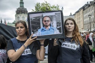 فعالية في العاصمة السويدية استكهولم تنديداً بجرائم الاحتلال بحق الصحفيين الفلسطينيين ....