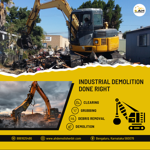 We completed an industrial demolition at a Peenya factory with full safety and precision.