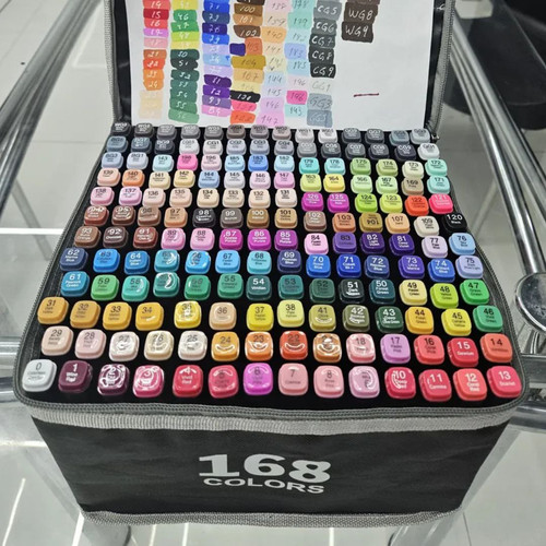 Conjunto Canetas Marcador Canetinha Ponta Dupla 168cores Kit.jpg