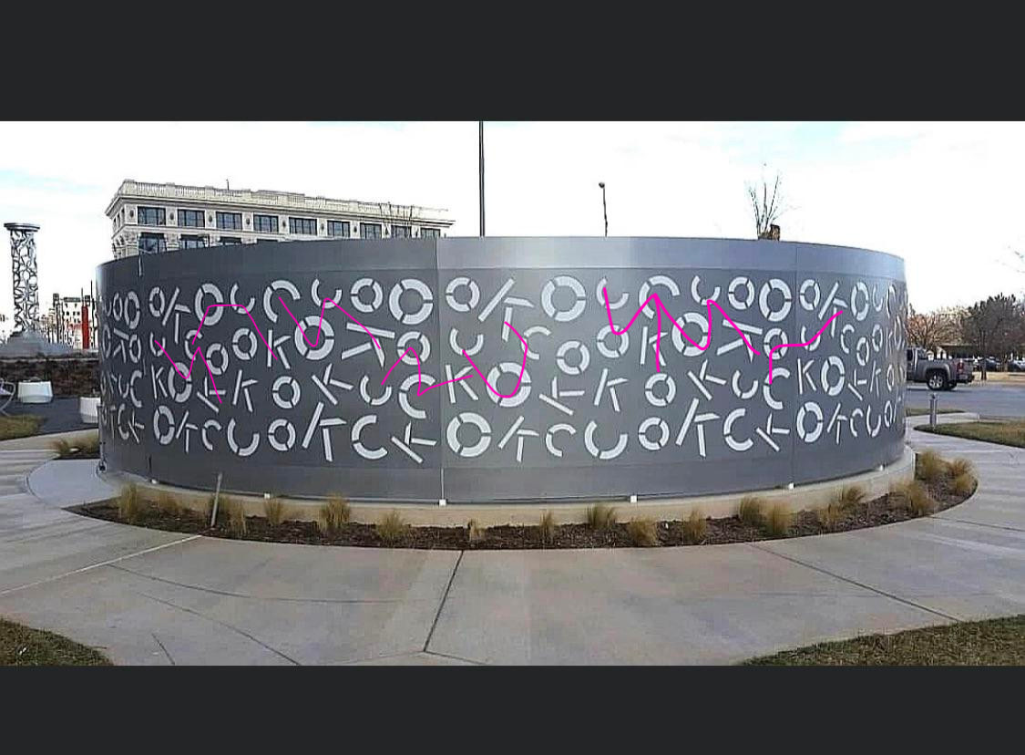 This is a public art installation in downtown Oklahoma City lovingly