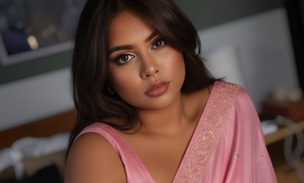 Oasi Das Model Stripping Pink Saree App Content