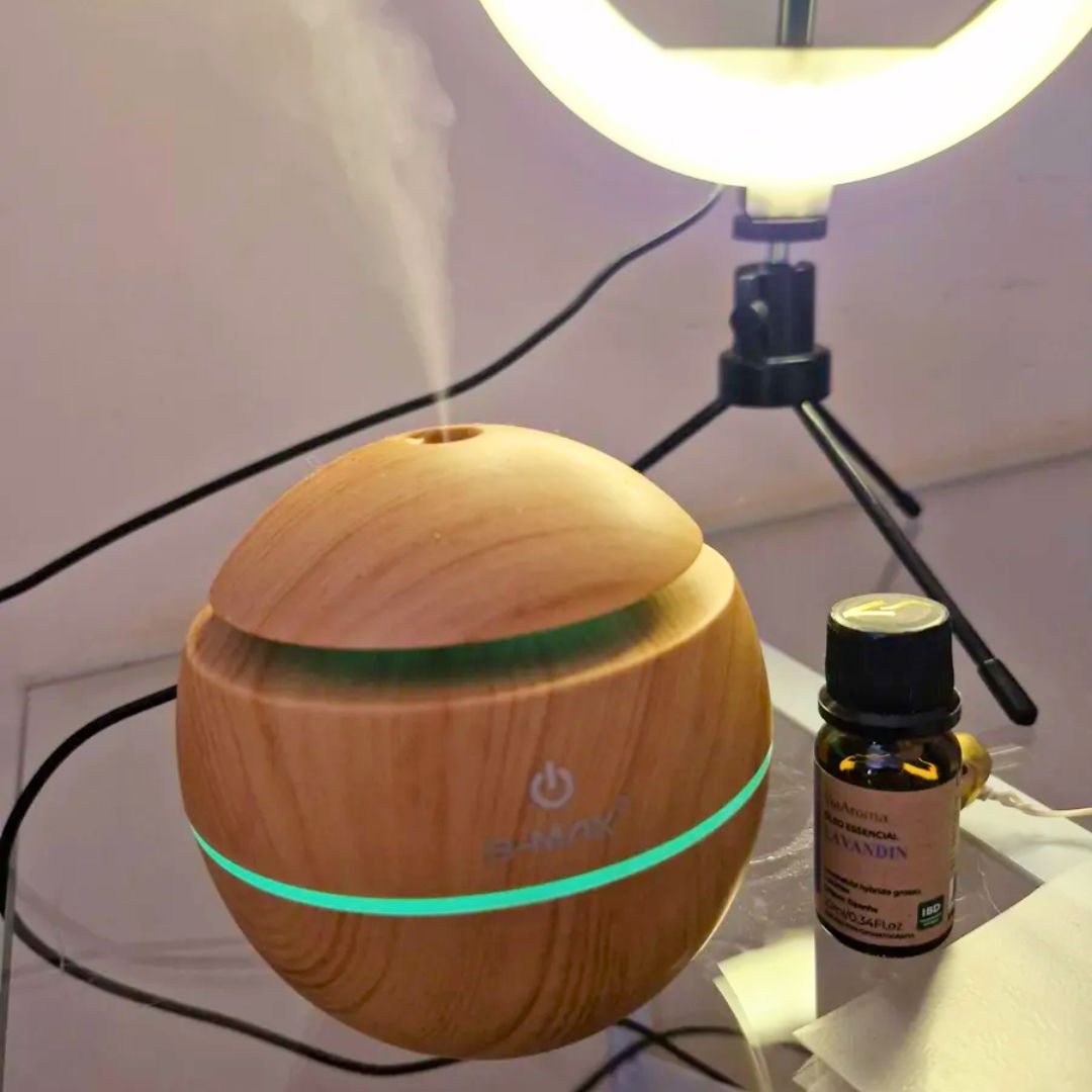 Umidificador De Ar Aromatizador De Ambiente Silencioso Ultrassônico Difusor Pure Air Portátil Bivolt Com Led Potente Kaizu