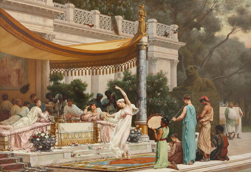 Gustave Boulanger, Un repas chez Lucullus; Triclinium d’été, 1877.jpg