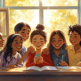 Decorative friendship illustration