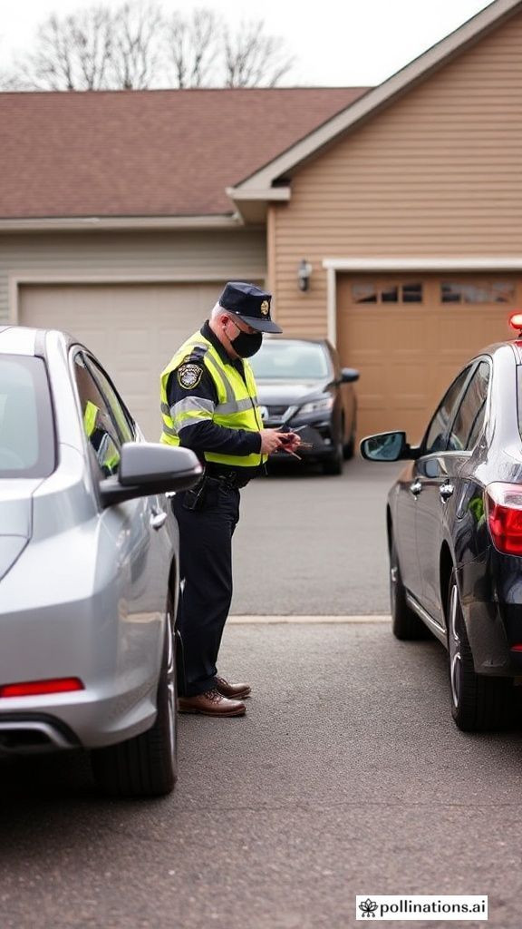 Public Order and Safety Officer chief calls out sedan for parking in front of driveway