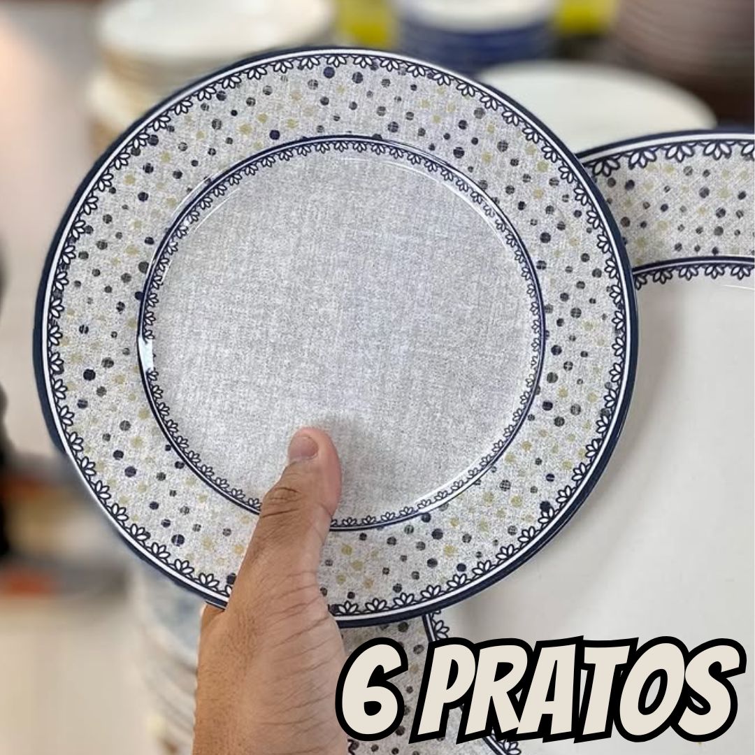 Conjunto com 6 Pratos de Sobremesa Dakota Ø21cm