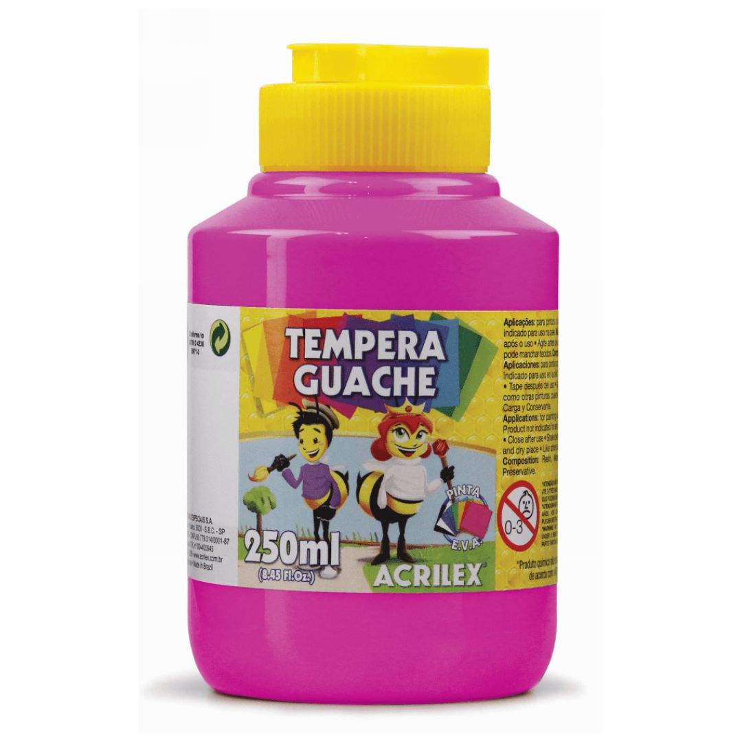 Tempera Guache, Acrilex 020250549, Magenta, 250 ml