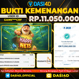 BUKTI KEMENANGAN 01 OKTOBER 2025 DI  HAPPY NETS  RP.11.050.000