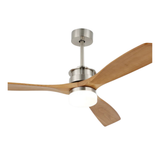 Option D Bilon 52 Classic Wood Ceiling Fan with LED Light Kit NICKEL