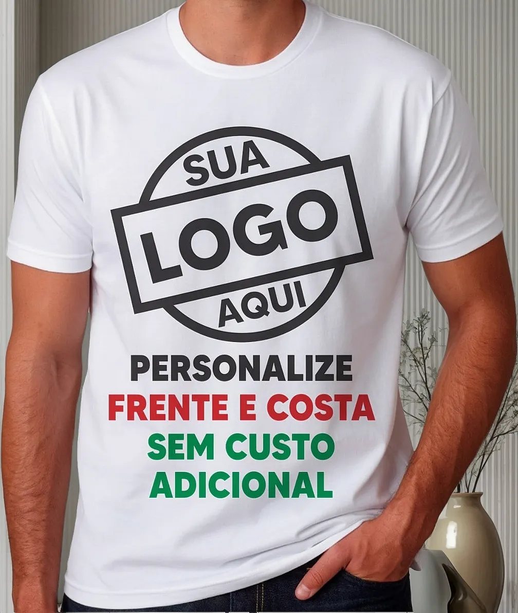 Camisas Personalizadas Estampa Aniversario Foto Logo Empresa