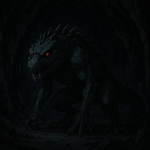 20250925 0535 Lizard Monster Cave simple compose 01k6070ygsf0vvgcbqxte7y6jp.png