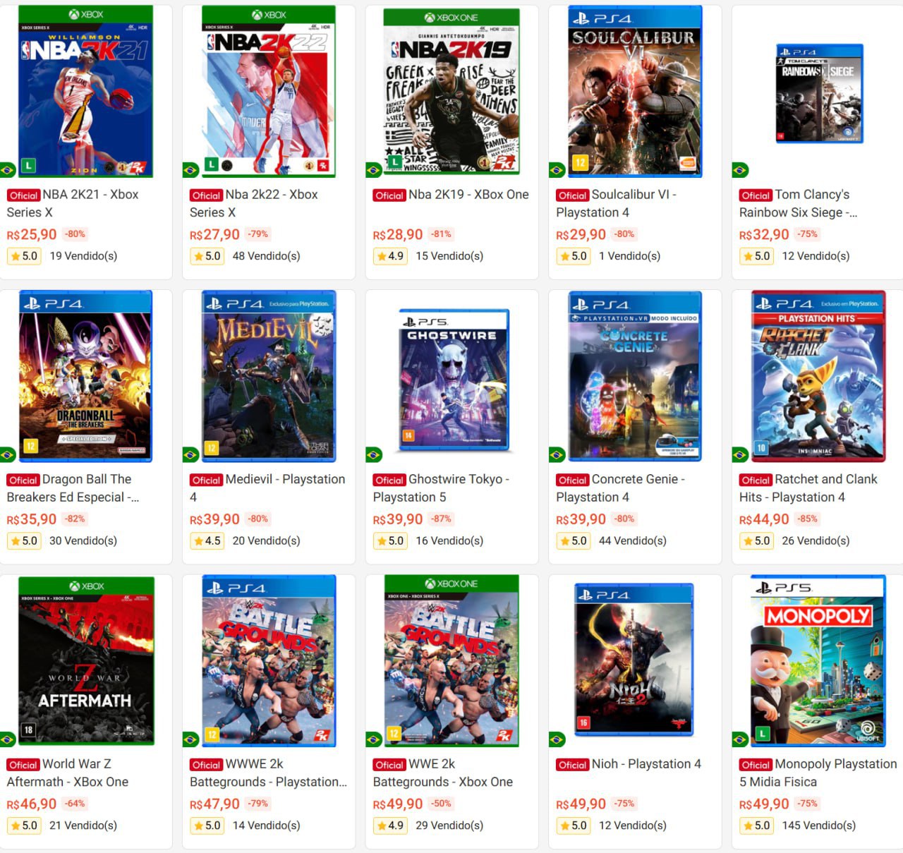 Jogos para PlayStation e XBOX em Oferta na Shopee