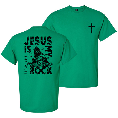 tscmyrockjesusss blk Kelly Green.jpg