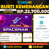 BUKTI KEMENANGAN 11 OKTOBER 2025 DI SPACEMAN  RP.33.700.000