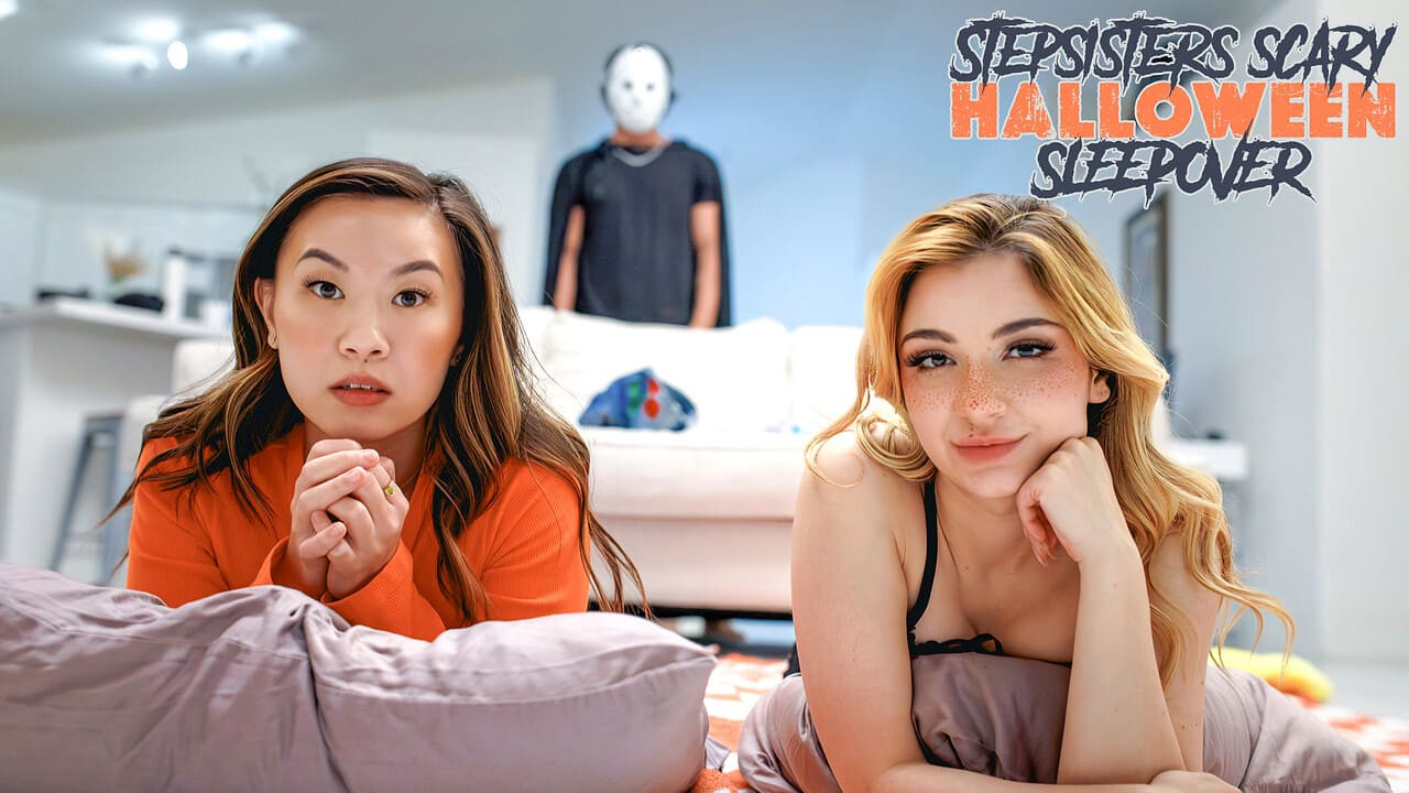 StepSiblingsCaught 25 10 11 Demi Hawks, Kimmy Kimm Stepsisters Scary Halloween Sleepover