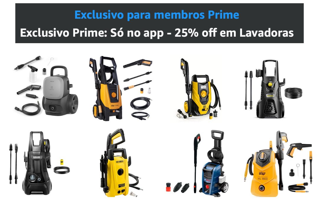 Exclusivo Prime: Só no app – 25% off em Lavadoras