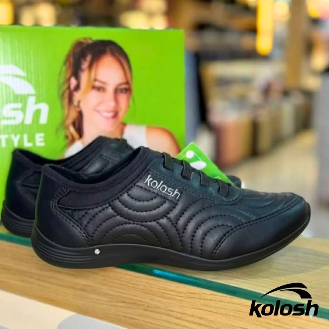 Tênis Kolosh XIV Casual Feminino – Preto