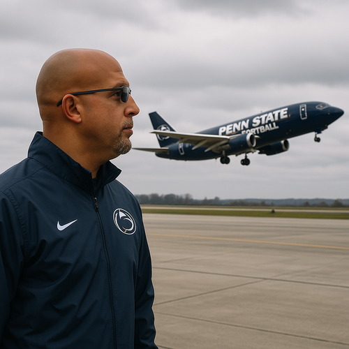 Coach Franklin Watches Penn State Aircraft Takeoff