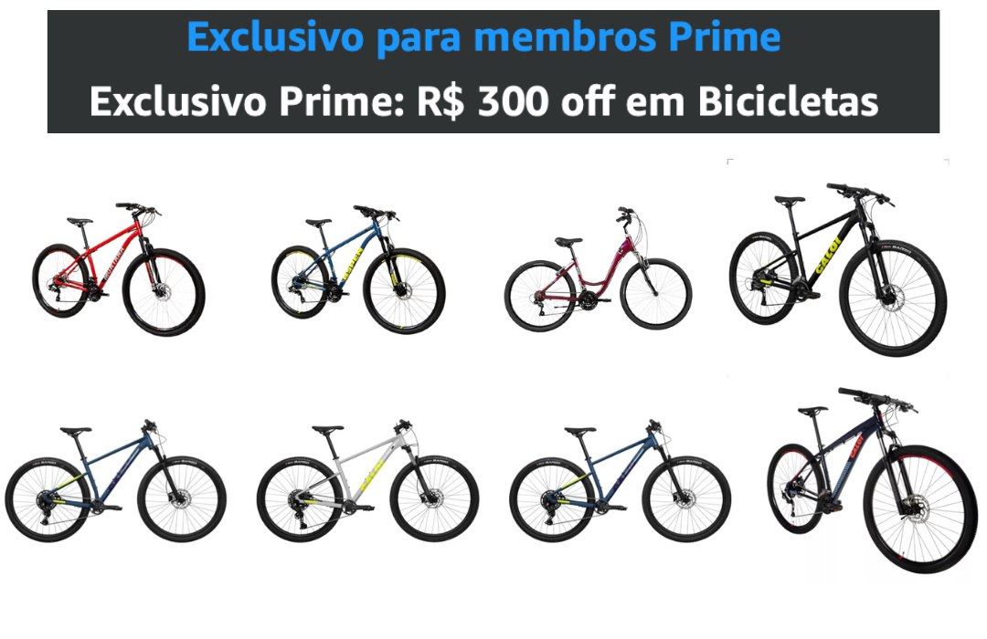 Exclusivo Prime: R$ 300 off em Bicicletas