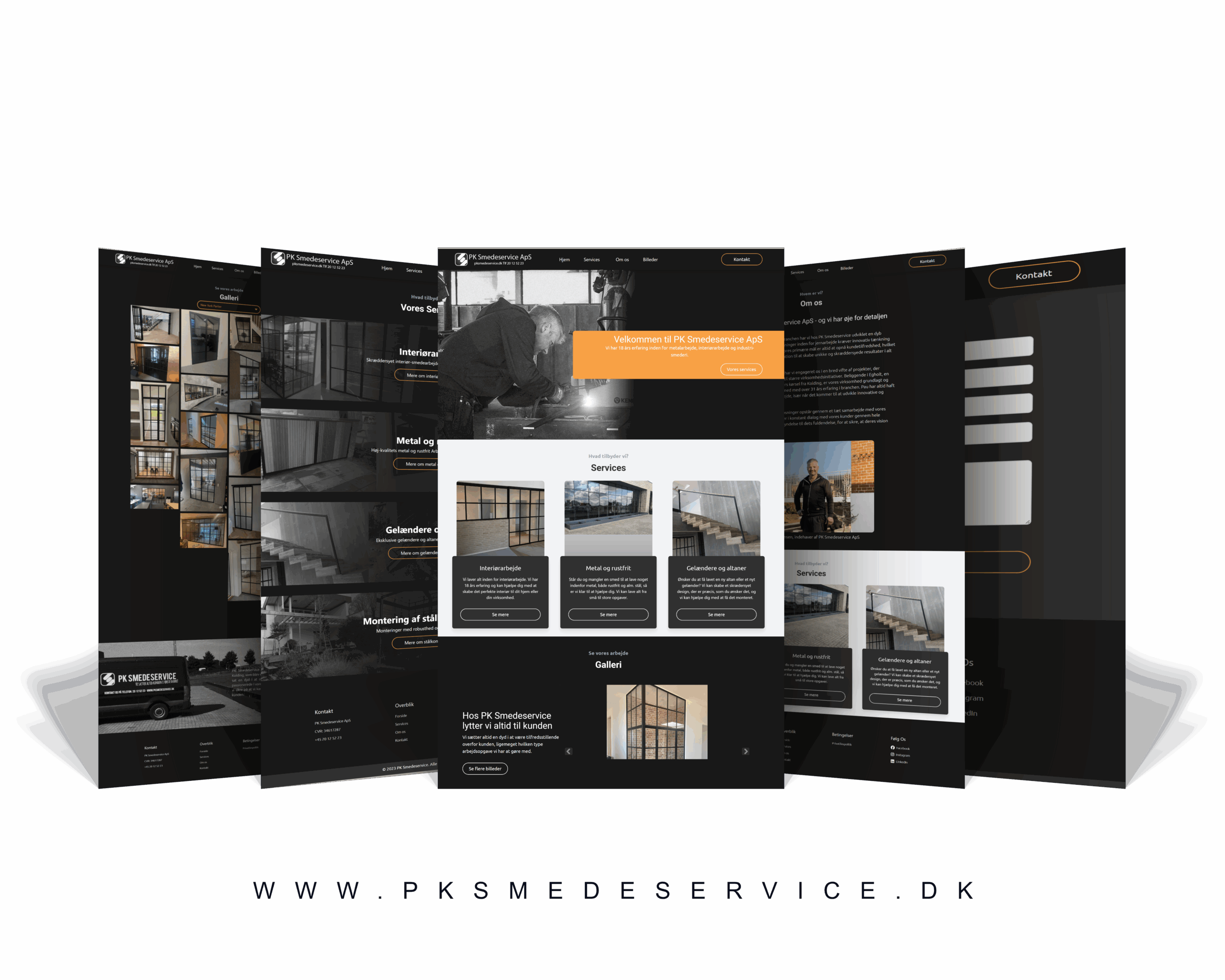 PK Smedeservice website mockup