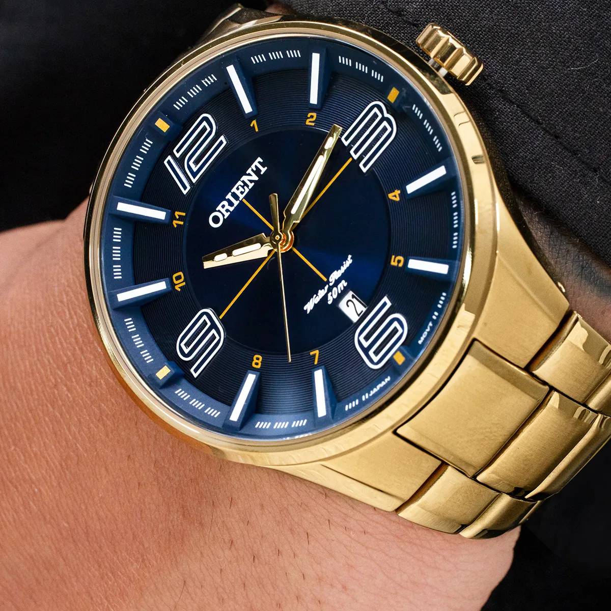 Relógio Orient Masculino Mgss1136 D2kx Azul Dourado