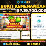 BUKTI KEMENANGAN 13 OKTOBER 2025 DI RUJAK BONANZA   RP.19.700.000