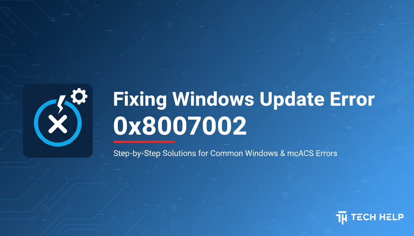 Fixing Windows Update Error 0x80070002