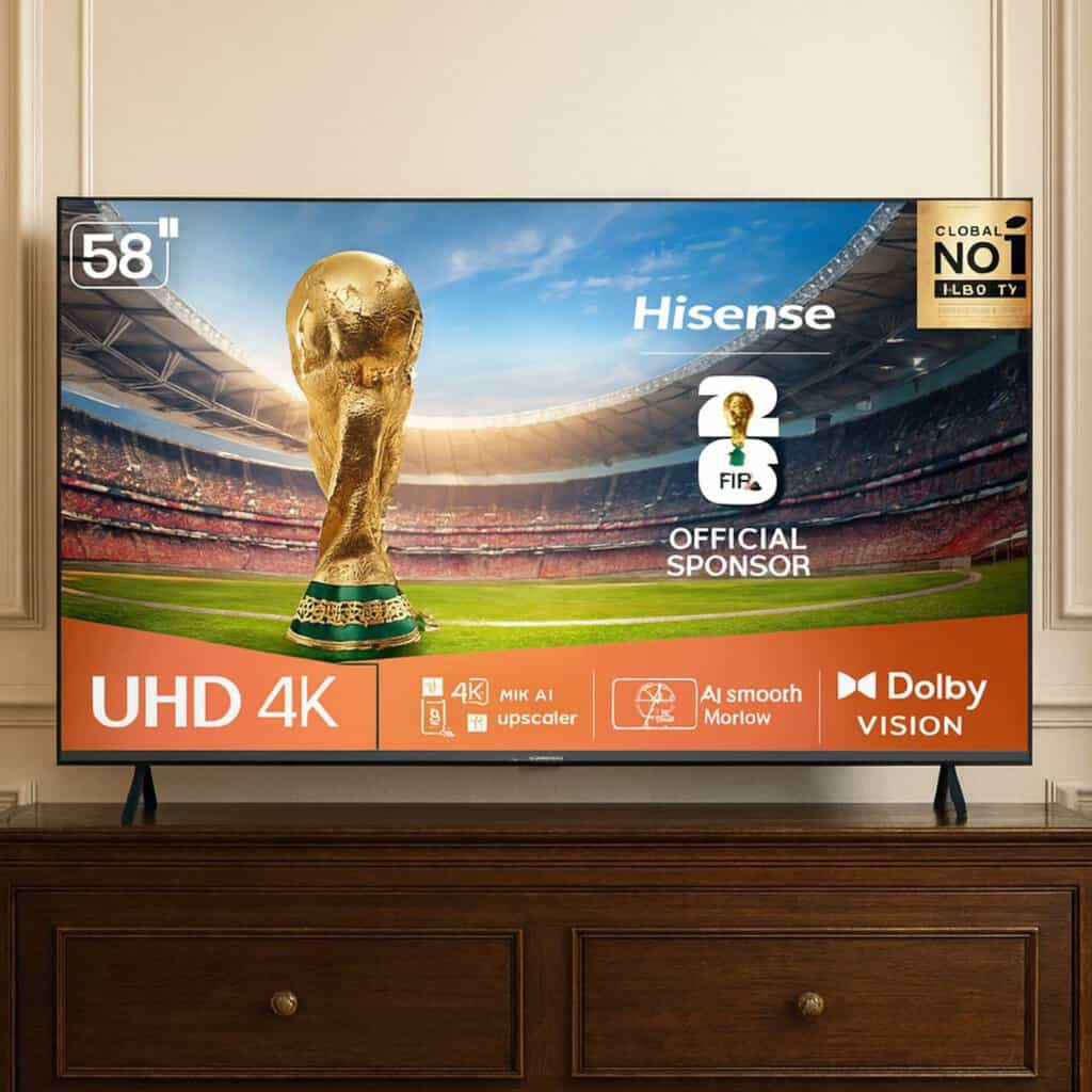 Hisense Smart TV UHD 4K DLED 58″ Polegadas 58A6NV com HDR10 Dolby Vision Game Mode Controle por Voz Alexa Built-In AirPlay