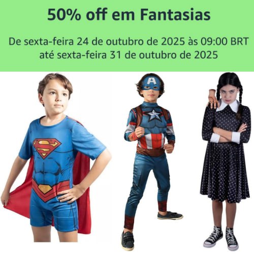 50% OFF em Fantasias Infantis na Amazon 50% OFF em Fantasias Infantis na Amazon