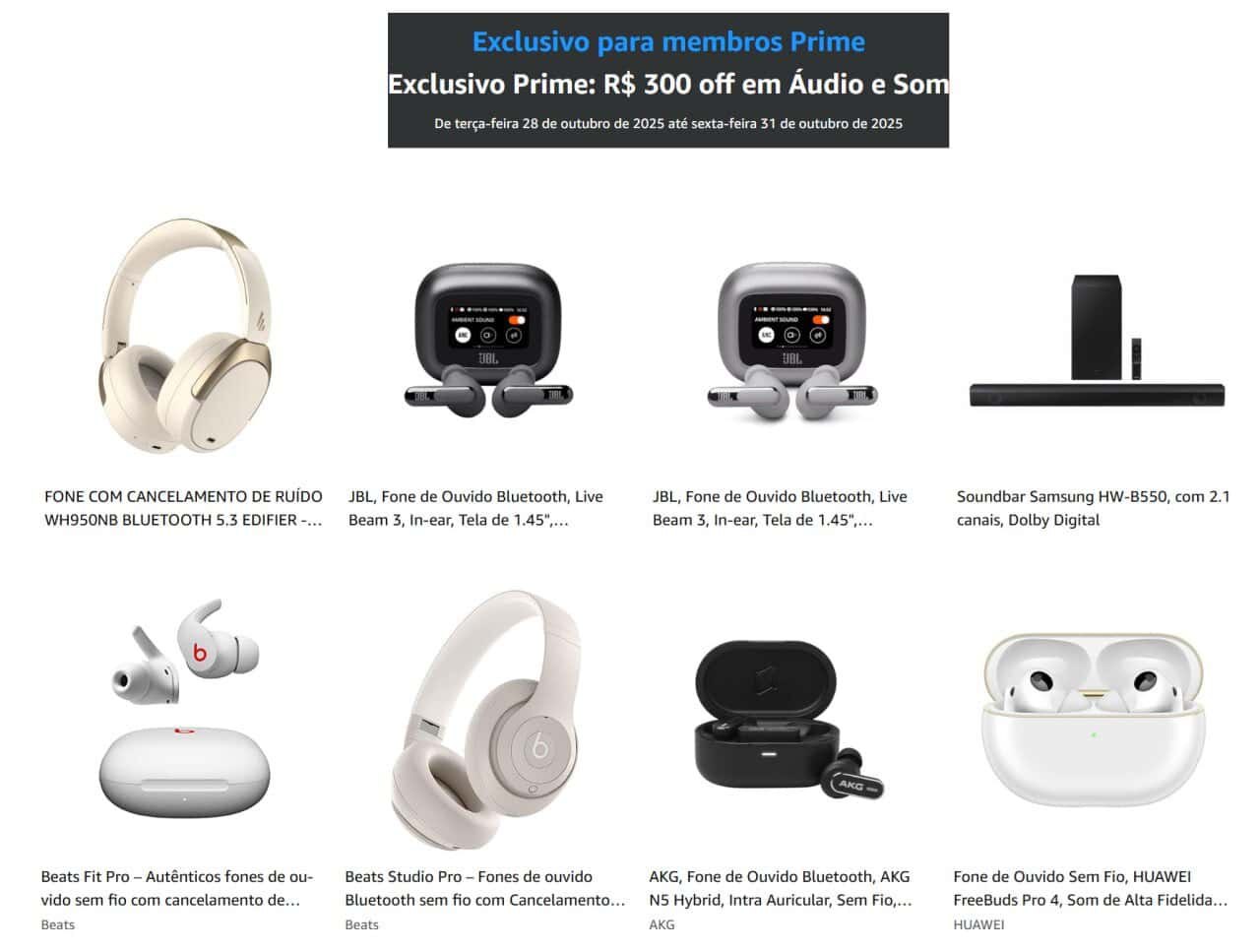 Exclusivo Prime: Cupom de R$ 300 off em Áudio e Som na Amazon Exclusivo Prime: Cupom de R$ 300 off em Áudio e Som na Amazon
