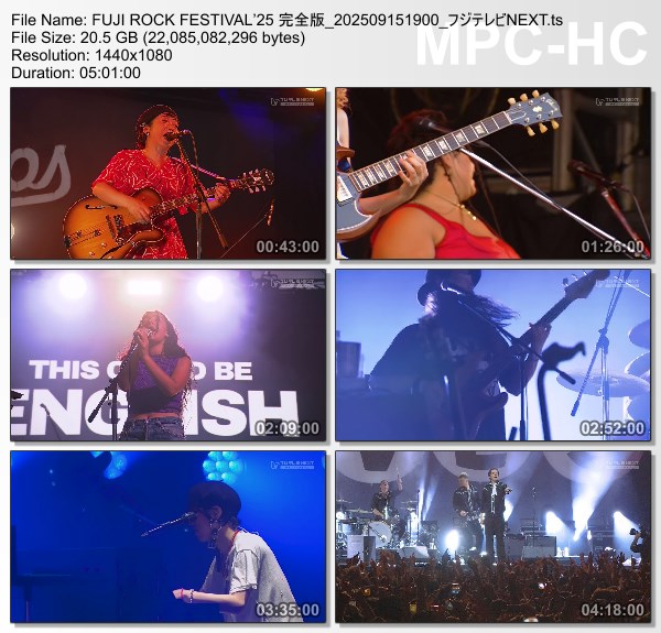 [TV-Variety] FUJI ROCK FESTIVAL’25 完全版 (フジテレビNEXT 2025.09.15)